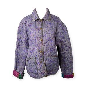 Women's Silk Lilac Reversible Puffy Jacket